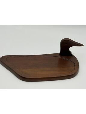 Vintage Wooden Duck Tray Trinket Americana Hand carved